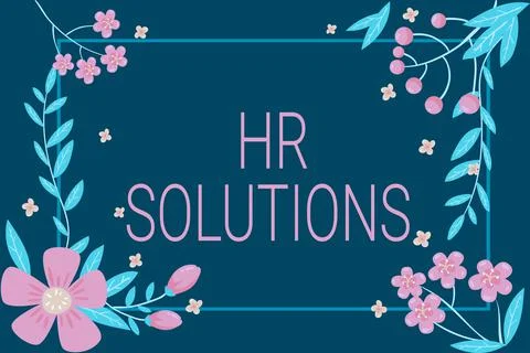 Text sign showing Hr Solutions. Conceptual photo Outsourced Human resources Stock-Illustration