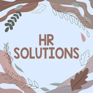 Text sign showing Hr Solutions. Business overview Outsourced Human resources イラスト素材