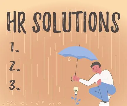 Text sign showing Hr Solutions. Business approach Outsourced Human resources イラスト素材