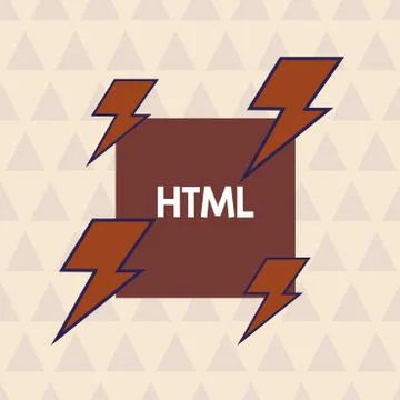 Text sign showing Html. Conceptual photo the lingua franca for publishing Stock-Illustration