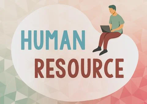 Text sign showing Human Resource. Word Written on a critical department handling Stock Illustration