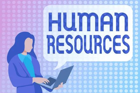 Text sign showing Human Resources. Word Written on The showing who make up the Illustrazione stock