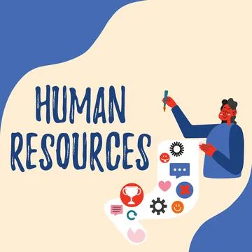 Text sign showing Human Resources. Conceptual photo The showing who make up the Illustrazione stock