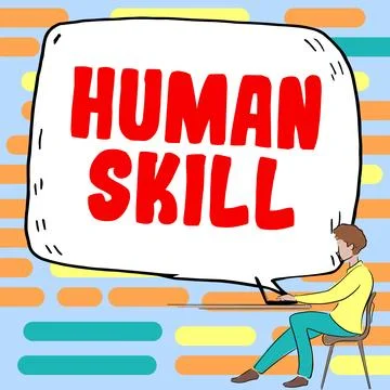 Text sign showing Human Skill. Business overview involve the ability to work Stock Illustration
