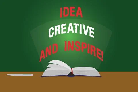 Text sign showing Idea Creative And Inspire. Conceptual photo Inspiration Illustrazione stock