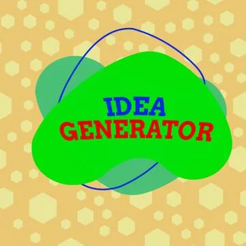Text sign showing Idea Generator. Conceptual photo process of creating Illustrazione stock