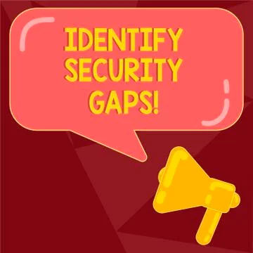 Text sign showing Identify Security Gaps. Conceptual photo determine whether the Stock Illustration