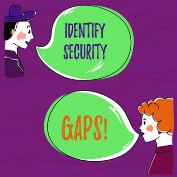 Text sign showing Identify Security Gaps. Conceptual photo determine whether the Stock Illustration