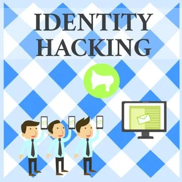 Text sign showing Identity Hacking. Conceptual photo criminal that steal your イラスト素材