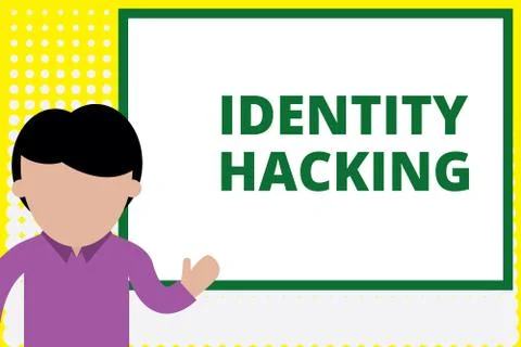 Text sign showing Identity Hacking. Conceptual photo criminal that steal your 스톡 일러스트