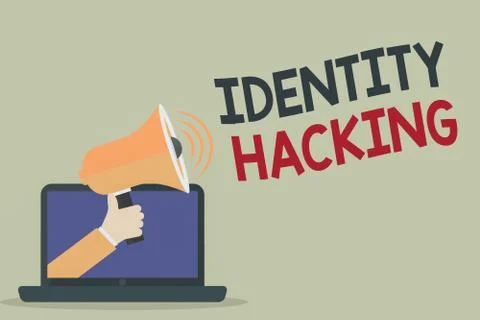 Text sign showing Identity Hacking. Conceptual photo criminal that steal your an Stock-Illustration