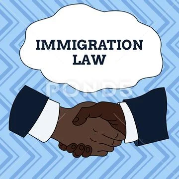 Text sign showing Immigration Law. Conceptual photo Emigration of a citizen Stock Illustration