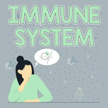 Text sign showing Immune System. Business idea Complex network work together to Illustrazione stock