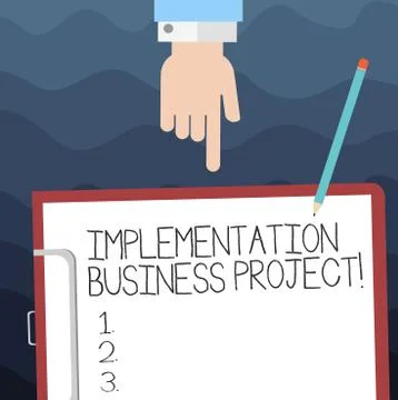 Text sign showing Implementation Business Project. Conceptual photo process of Ilustración de archivo