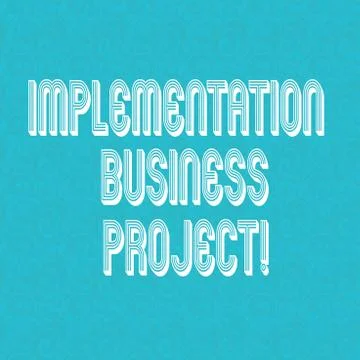 Text sign showing Implementation Business Project. Conceptual photo process of Ilustración de archivo