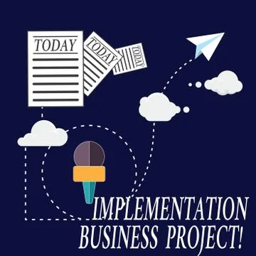 Text sign showing Implementation Business Project. Conceptual photo process of Ilustración de archivo
