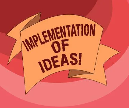 Text sign showing Implementation Of Ideas. Conceptual photo Execution of イラスト素材