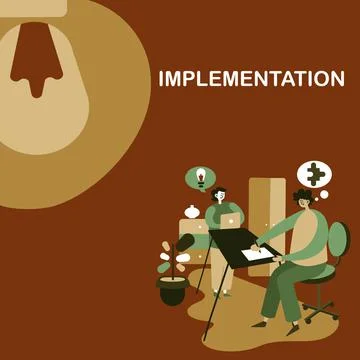 Text sign showing Implementation. Internet Concept The process of making Stock Illustration