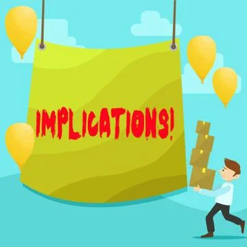 Text sign showing Implications. Conceptual photo Conclusion State of being Stock Illustration