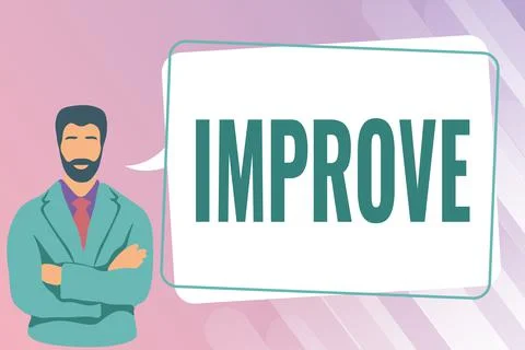 Text sign showing Improve. Concept meaning Make become better Development Ilustración de archivo