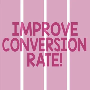Text sign showing Improve Conversion Rate. Conceptual photo Increase the Illustrazione stock