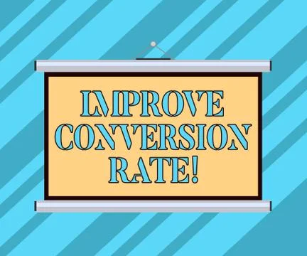 Text sign showing Improve Conversion Rate. Conceptual photo Increase the 스톡 일러스트