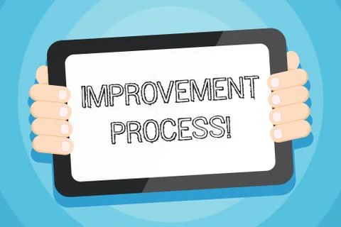 Text sign showing Improvement Process. Conceptual photo Ongoing effort to Stock Illustration