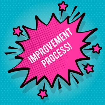 Text sign showing Improvement Process. Conceptual photo Ongoing effort to Stock Illustration