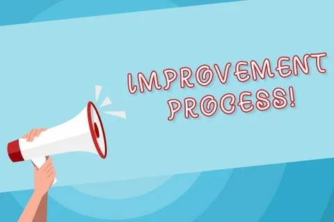 Text sign showing Improvement Process. Conceptual photo Ongoing effort to Stock Illustration
