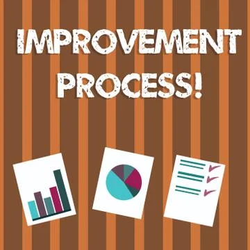 Text sign showing Improvement Process. Conceptual photo Ongoing effort to Stock Illustration