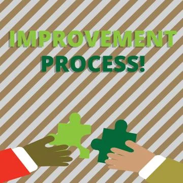 Text sign showing Improvement Process. Conceptual photo Ongoing effort to Stock Illustration