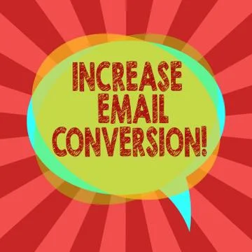Text sign showing Increase Email Conversion. Conceptual photo Action taking 스톡 일러스트