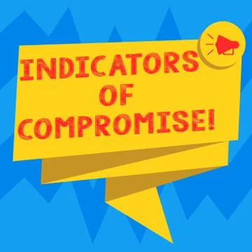 Text sign showing Indicators Of Compromise. Conceptual photo artifact observed Illustrazione stock