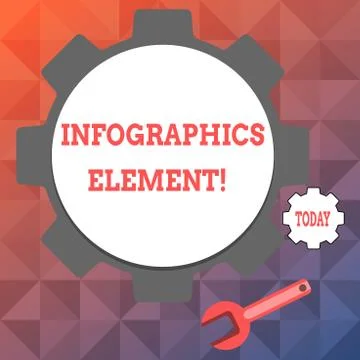 Text sign showing Infographics Element. Conceptual photo visual image used to Stock Illustration