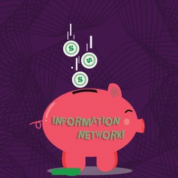 Text sign showing Information Network. Conceptual photo computers were linked 스톡 일러스트