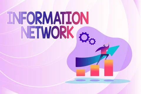 Text sign showing Information Network. Word Written on computers were linked 스톡 일러스트