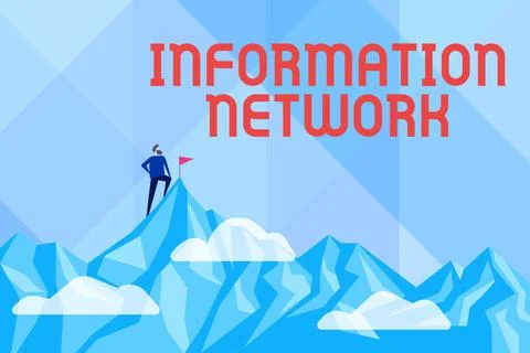 Text sign showing Information Network. Word Written on computers were linked Stock Illustration