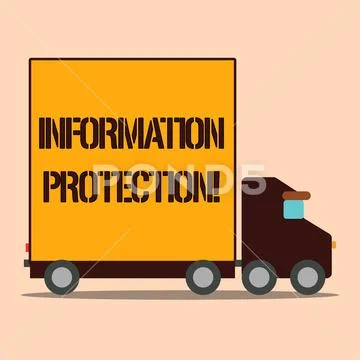 Text sign showing Information Protection. Conceptual photo Safeguard vital Stock Illustration