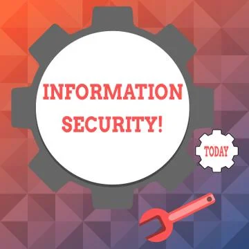 Text sign showing Information Security. Conceptual photo protected against the Stock Illustration