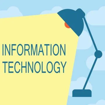 Text sign showing Information Technology. Conceptual photo use Systems to Store Stock-Illustration