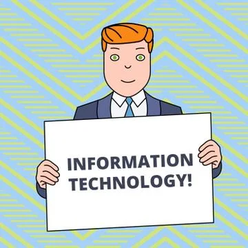 Text sign showing Information Technology. Conceptual photo use Systems to Store Stock Illustration