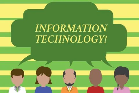 Text sign showing Information Technology. Conceptual photo use Systems to Store Stock-Illustration