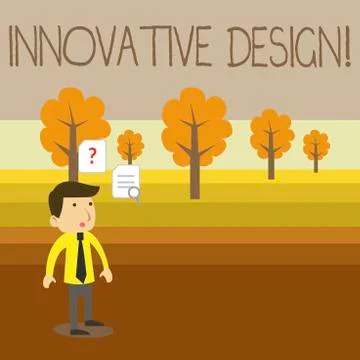 Text sign showing Innovative Design. Conceptual photo application of better Illustrazione stock