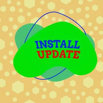Text sign showing Install Update. Conceptual photo the act of replacing an older 库存插图