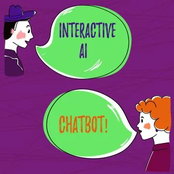 Text sign showing Interactive Ai Chatbot. Conceptual photo computer program that イラスト素材