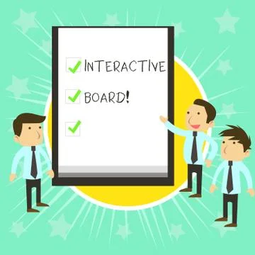 Text sign showing Interactive Board. Conceptual photo standalone touchscreen Stock Illustration