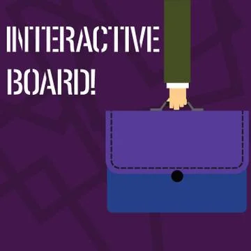 Text sign showing Interactive Board. Conceptual photo standalone touchscreen Stock Illustration