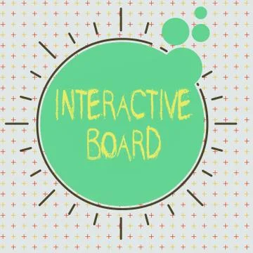 Text sign showing Interactive Board. Conceptual photo standalone touchscreen Stock Illustration