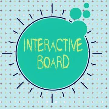 Text sign showing Interactive Board. Conceptual photo standalone touchscreen Stock Illustration