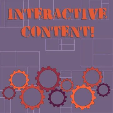 Text sign showing Interactive Content. Conceptual photo It requires the Stock Illustration